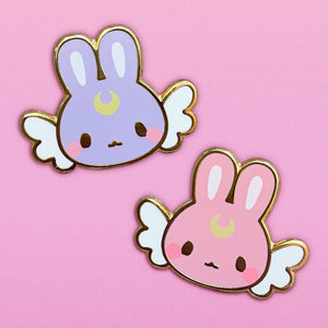 Moon Bunny Angel (Bunny Form) Pair - Enamel Pin