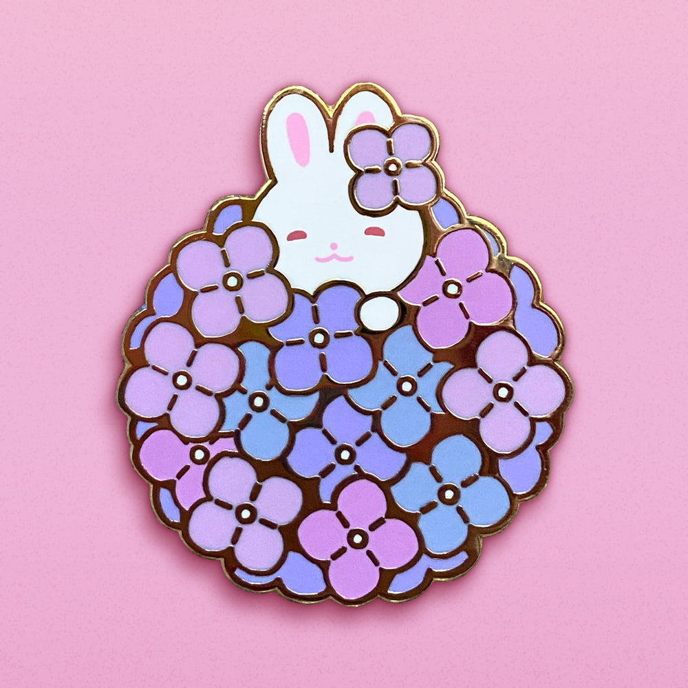 Hydrangea Bunny - Enamel Pin