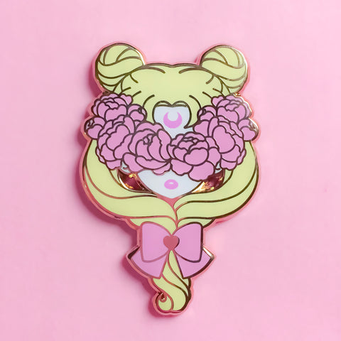 Moon Peonies Bouquet - Enamel Pin