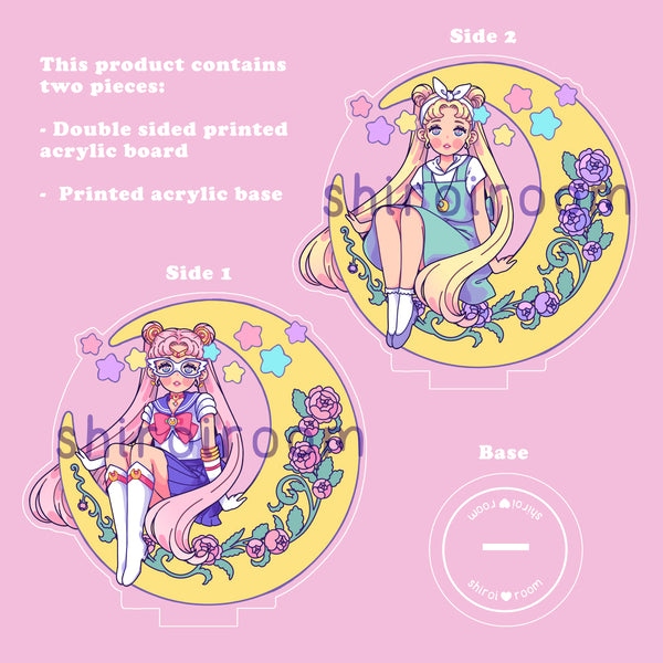 Bunny on the Moon - Double Sided Acrylic Stand