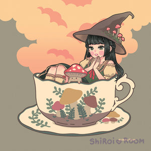 Mushroom Tea Witch - Square Art Print