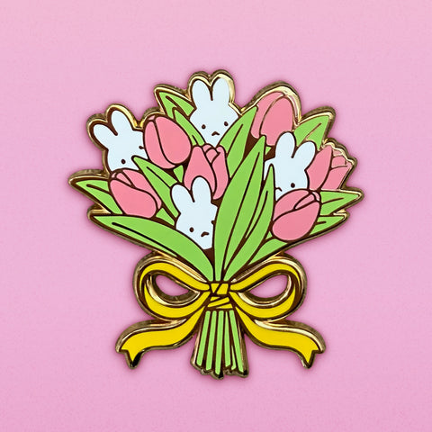 Bunny Bouquet - Enamel Pin