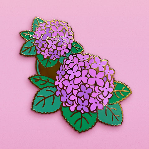 Pink Hydrangea - Enamel Pin