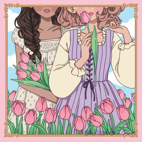 Tulip Field - Square Art Print